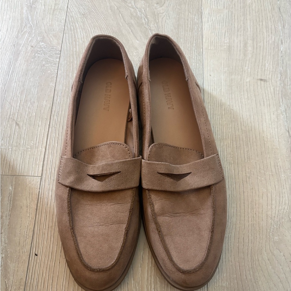 Old Navy Women's Suede Penny Loafers in Taupe